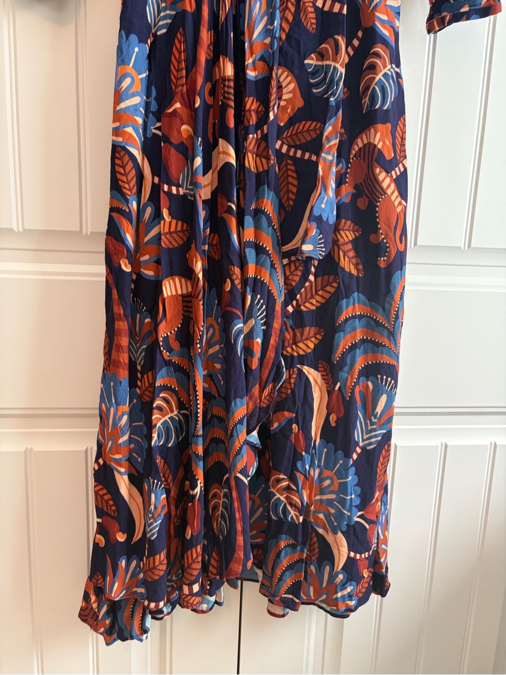 FARM RIO Blue Nature Beauty Long Sleeve Maxi Dress Women's Size XS - Picture 4 of 14